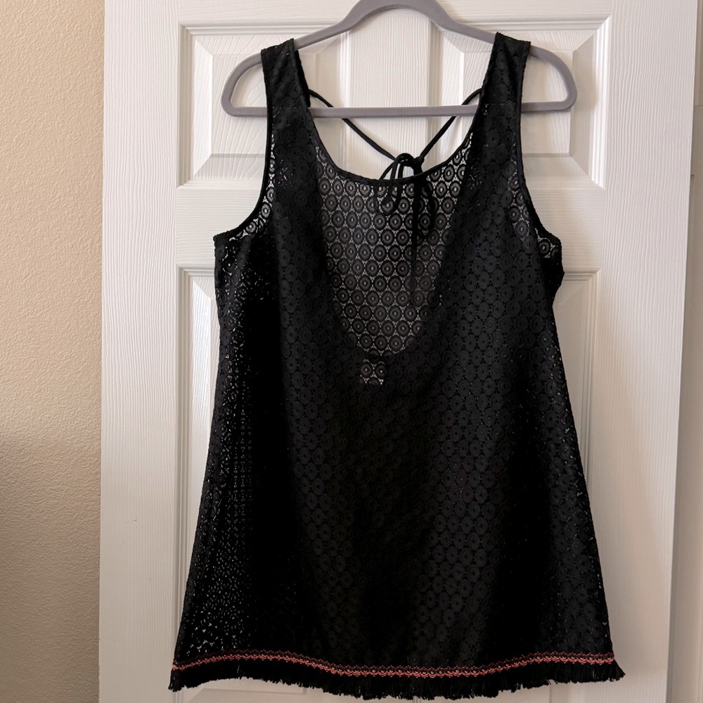 Beach/Swim-Suit Cover-up in Black Lace